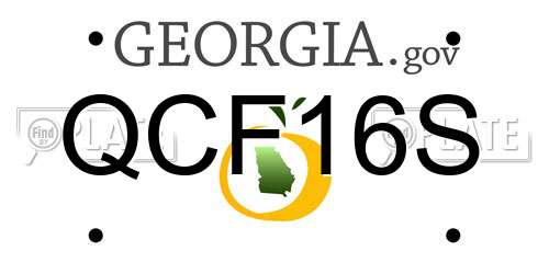 QCF16S Georgia License Plate