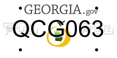 QCG063 Georgia License Plate
