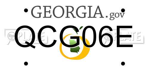 QCG06E Georgia License Plate