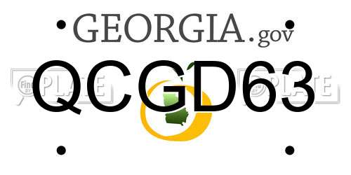 QCGD63 Georgia License Plate