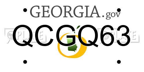 QCGQ63 Georgia License Plate
