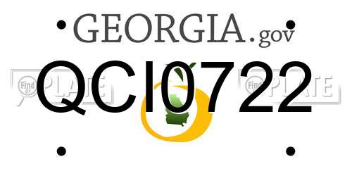 QCI0722 Georgia License Plate