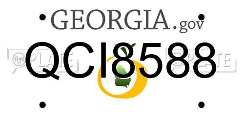 QCI8588 Georgia License Plate