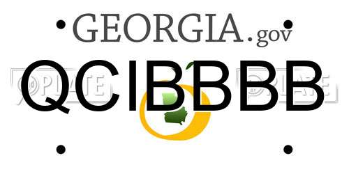 QCIBBBB Georgia License Plate