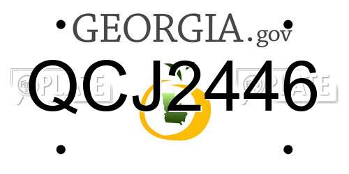 QCJ2446 Georgia License Plate