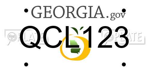 QCL123 Georgia License Plate