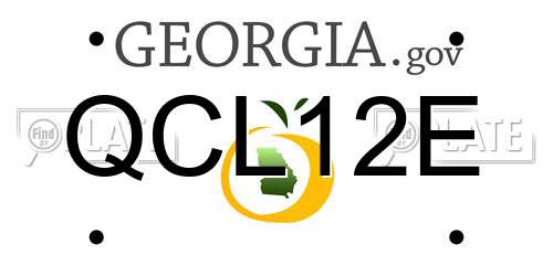 QCL12E Georgia License Plate