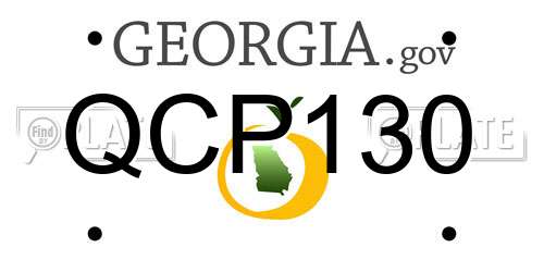QCP130 Georgia License Plate