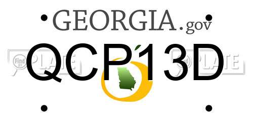 QCP13D Georgia License Plate