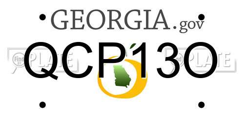 QCP13O Georgia License Plate