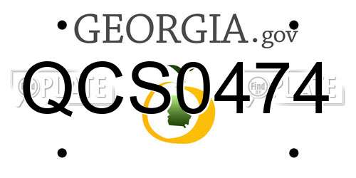 QCS0474 Georgia License Plate