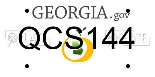 QCS144 Georgia License Plate