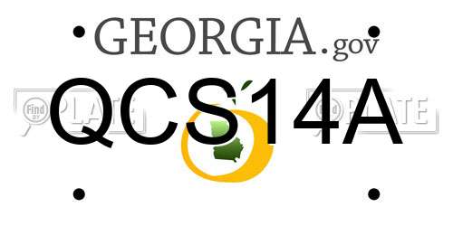 QCS14A Georgia License Plate