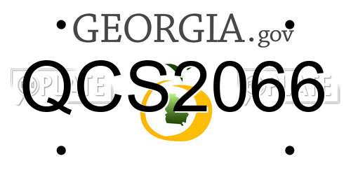 QCS2066 Georgia License Plate