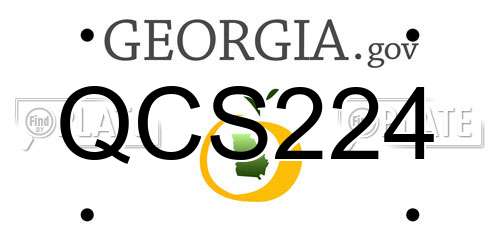 QCS224 Georgia License Plate