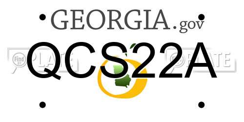 QCS22A Georgia License Plate