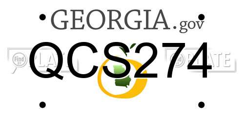 QCS274 Georgia License Plate