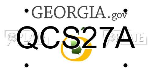 QCS27A Georgia License Plate