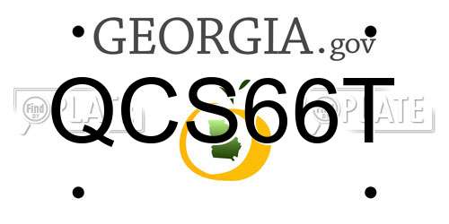 QCS66T Georgia License Plate