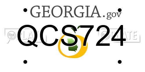 QCS724 Georgia License Plate