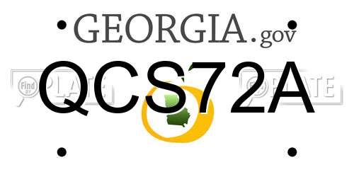 QCS72A Georgia License Plate