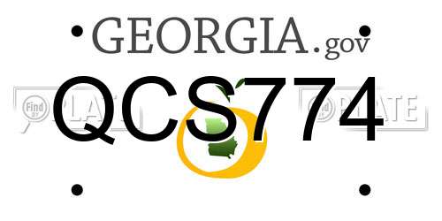 QCS774 Georgia License Plate