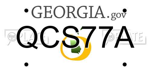 QCS77A Georgia License Plate