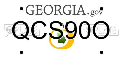 QCS90O Georgia License Plate