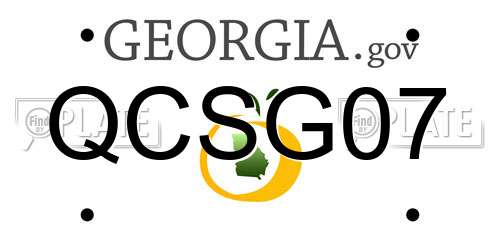 QCSG07 Georgia License Plate
