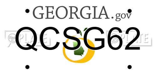 QCSG62 Georgia License Plate