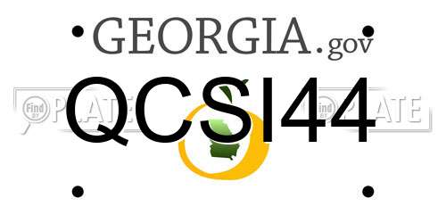 QCSI44 Georgia License Plate