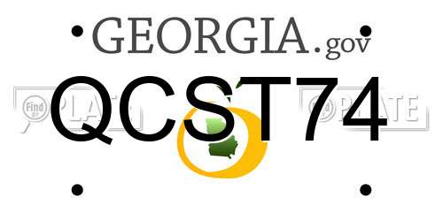 QCST74 Georgia License Plate