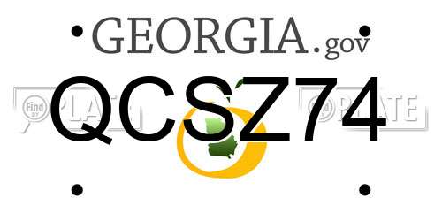 QCSZ74 Georgia License Plate