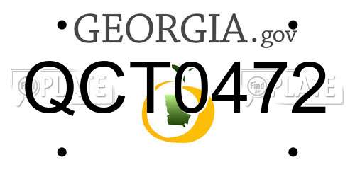 QCT0472 Georgia License Plate