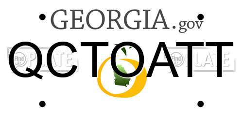 QCTOATT Georgia License Plate