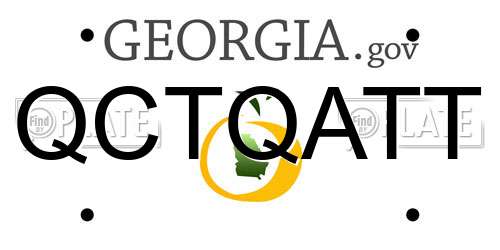 QCTQATT Georgia License Plate
