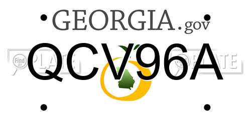 QCV96A Georgia License Plate