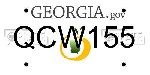 QCW155 Georgia License Plate