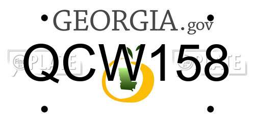 QCW158 Georgia License Plate