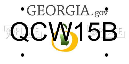 QCW15B Georgia License Plate