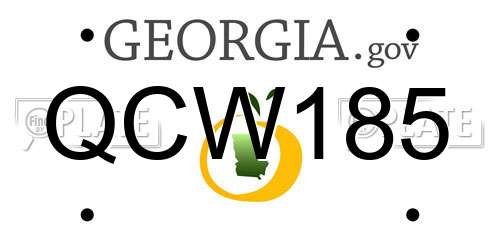 QCW185 Georgia License Plate