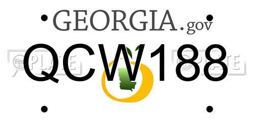 QCW188 Georgia License Plate