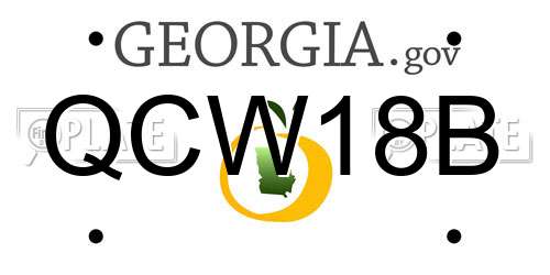 QCW18B Georgia License Plate