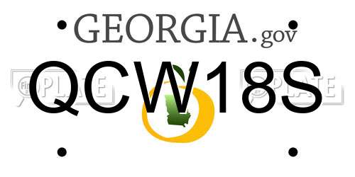 QCW18S Georgia License Plate