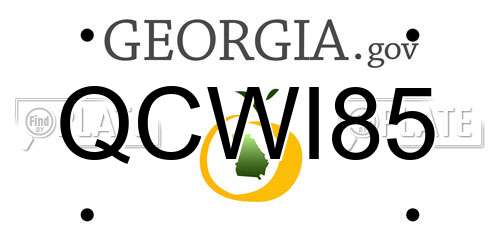 QCWI85 Georgia License Plate