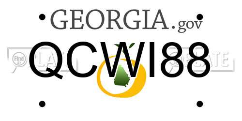 QCWI88 Georgia License Plate