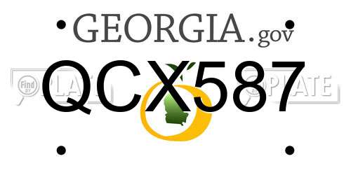 QCX587 Georgia License Plate