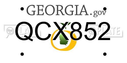 QCX852 Georgia License Plate