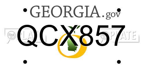 QCX857 Georgia License Plate