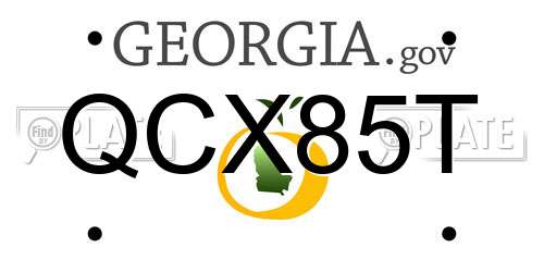 QCX85T Georgia License Plate